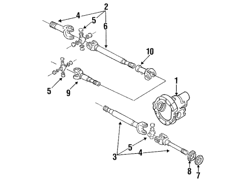1989 Ford F-150 Carrier & Front Axles Pinion Assembly Diagram for E3TZ3222G