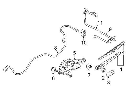 2017 Nissan Armada Wiper & Washer Components Cover-Arm, Back Window WIPER Diagram for 28782-1FC0A