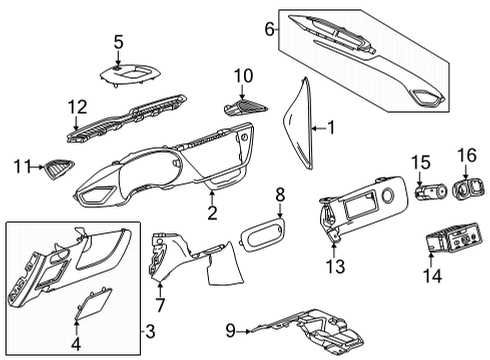 2021 Buick Encore GX Cluster & Switches, Instrument Panel Cluster Bezel Diagram for 42728282