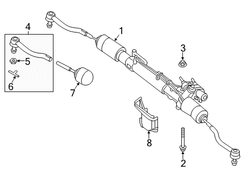 2015 Nissan Pathfinder Steering Column & Wheel, Steering Gear & Linkage Gear & Linkage Diagram for 49001-3KA0A