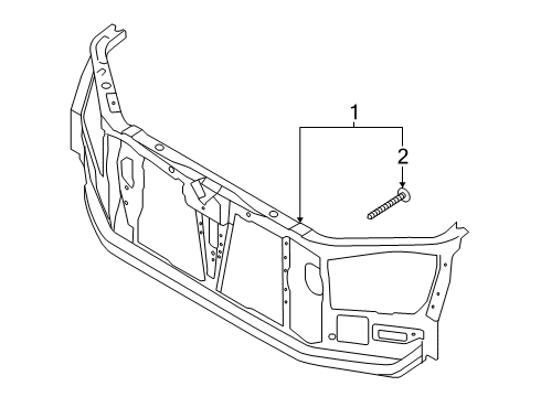 2020 Ford Ranger Radiator Support Radiator Support Bolt Diagram for -W717686-S300