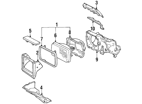 1985 Toyota Corolla Headlamps Driver Side Headlight Assembly Diagram for 81150-80324