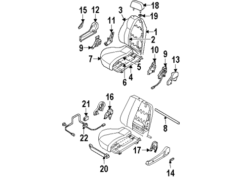 2001 Isuzu Rodeo Front Seat Components Adjuster Assy., R. Reclining Diagram for 8-97230-765-0
