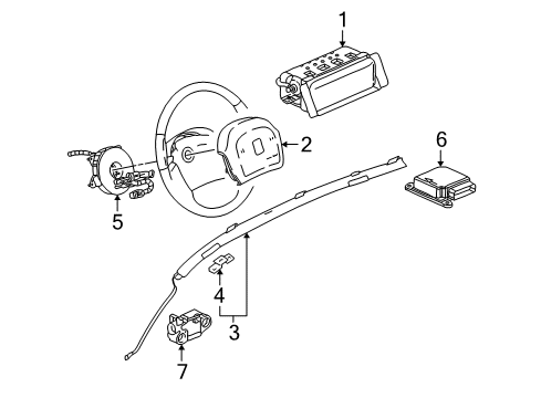 2007 Saturn Vue Air Bag Components Clock Spring Diagram for 15849458