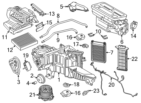2019 Ford F-150 A/C & Heater Control Units Dash Control Unit Diagram for KL3Z-18842-BDC