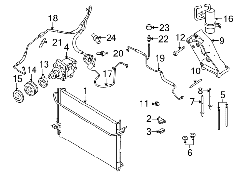 2005 Ford Mustang Air Conditioner Outlet Hose Diagram for 5R3Z-19D742-A