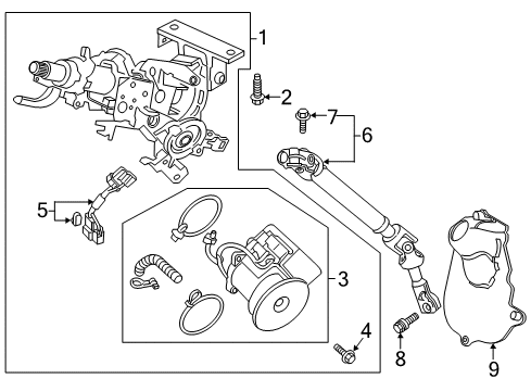 2018 Honda Pilot Steering Column & Wheel, Steering Gear & Linkage Motor/Ecu Comp, EPS Diagram for 53281-TG8-A21