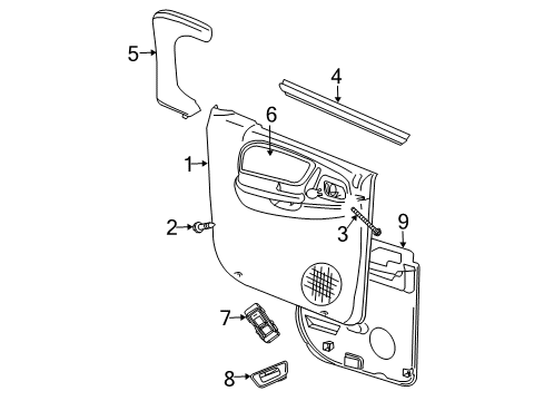 2007 Dodge Dakota Interior Trim - Rear Door Seal-Rear Door Diagram for 55359446AD