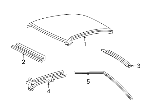 2004 Ford Crown Victoria Roof & Components Weatherstrip Diagram for 2W7Z-5451823-AA