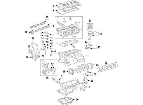 2018 Hyundai Elantra Engine Parts, Mounts, Cylinder Head & Valves, Camshaft & Timing, Oil Pan, Oil Pump, Crankshaft & Bearings, Pistons, Rings & Bearings, Variable Valve Timing Engine Mounting Bracket Assembly Diagram for 21810-F2100