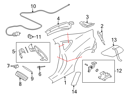 2013 Scion FR-S Quarter Panel & Components Fuel Pocket Seal Diagram for SU003-01272