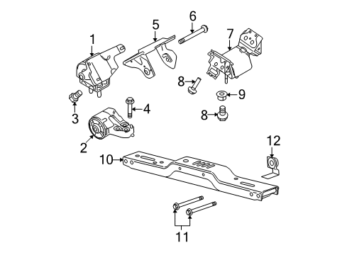 2010 Ford F-150 Engine & Trans Mounting Motor Mount Diagram for AL3Z-6038-F