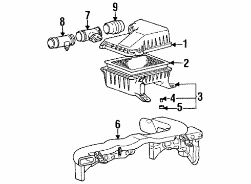 1997 Hyundai Accent Powertrain Control Duct Assembly-Air Diagram for 28210-22052