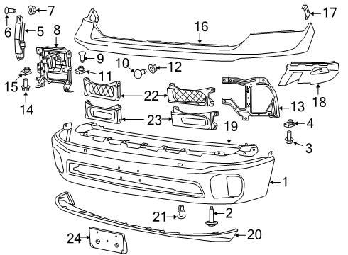 2021 Ram 1500 Classic Bumper & Components - Front Bracket-Front Bumper Side Diagram for 68196983AA