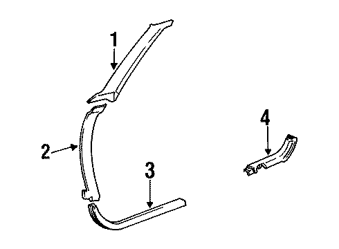 1989 Buick Reatta Interior Trim - Pillars, Rocker & Floor Clip Asm Diagram for 20462090