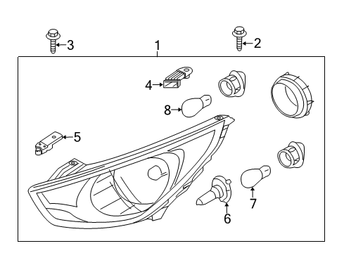 2015 Hyundai Tucson Bulbs Mounting Bracket Inside, RH Diagram for 92141-2S500