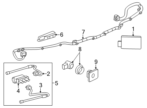 2020 Chevrolet Equinox Rear Bumper Sensor Kit Diagram for 84192164