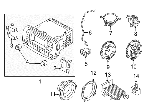 2019 Kia Soul Sound System Unit Assembly-Mood Lamp Diagram for 96120B2600