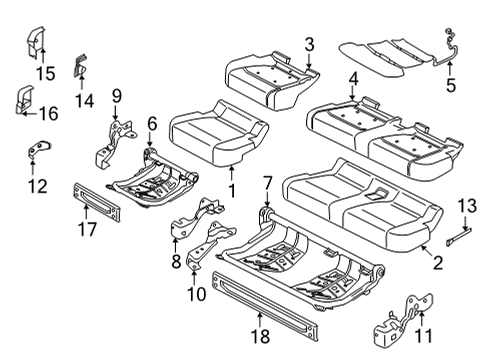 2021 Ford F-150 Heated Seats Inner Cover Diagram for HC3Z-2661351-AG