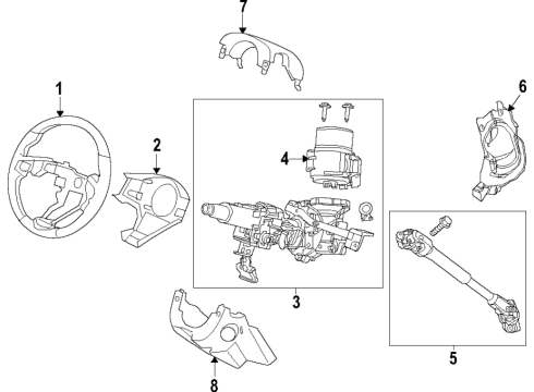 2020 Honda Fit Steering Column & Wheel, Steering Gear & Linkage Mcu Assy., EPS Diagram for 53681-T5R-C42