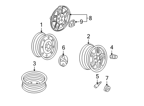 2003 Honda Element Wheels, Covers & Trim Disk, Wheel (16X6 1/2Jj) Diagram for 42700-SCV-A02