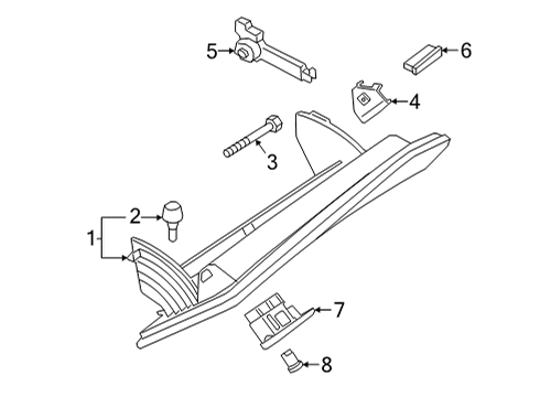 2021 BMW 430i xDrive Glove Box Stop Pad, Glove Box Diagram for 07146841695