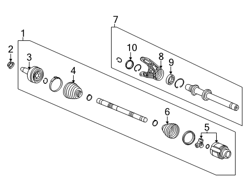 2022 Acura RDX Drive Axles - Front SET JOINT INBOARD Diagram for 44310-TJB-305