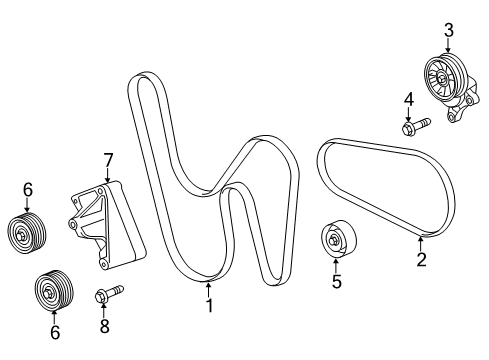 2013 Chevrolet Camaro Belts & Pulleys Bracket Diagram for 12642401