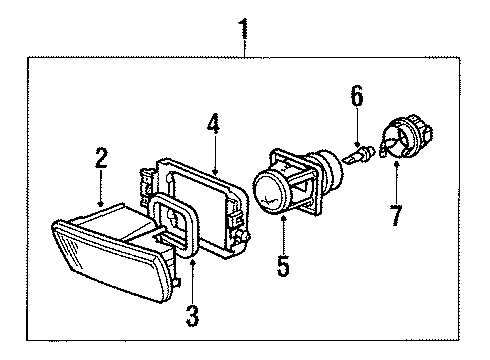 1989 BMW 735i Fog Lamps Support Left Diagram for 63171379111