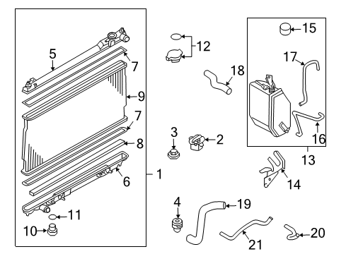 2007 Nissan 350Z Radiator & Components Hose-RESERVER Tank Diagram for 21741-74N60