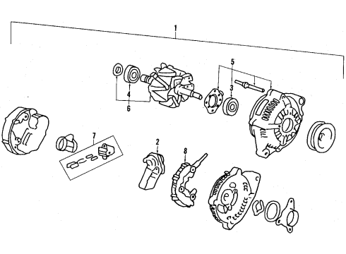 1987 Acura Integra Alternator Alternator Assembly (Reman) Diagram for 06311-PG7-J01RM