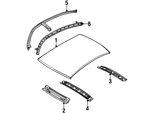 1998 Dodge Neon Roof & Components Weatherstrip Diagram for 4658960