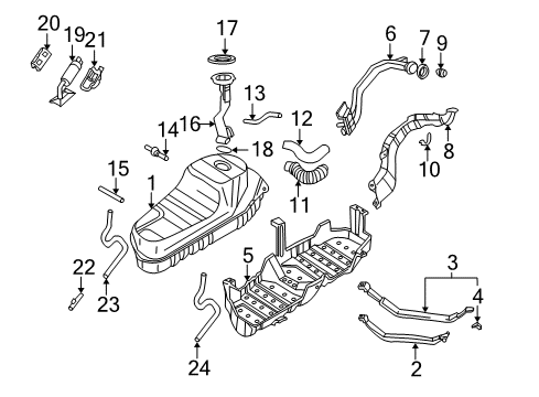 1998 Nissan Pathfinder Fuel System Components Part Not Available Diagram for 17551-1W205