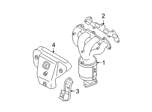 2008 Hyundai Accent Exhaust Manifold Protector-Heat Diagram for 28525-26601