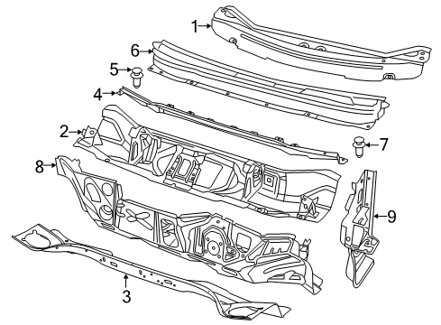 2019 Jeep Cherokee Cowl CROSSMEMBER-Dash Diagram for 68328110AA