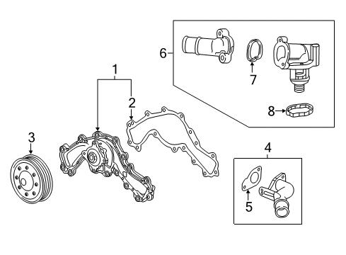 2019 Buick LaCrosse Cooling System, Radiator, Water Pump, Cooling Fan Water Inlet Diagram for 12671066