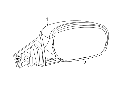 2005 Dodge Magnum Outside Mirrors Passenger Side Mirror Outside Rear View Diagram for 4805980AI