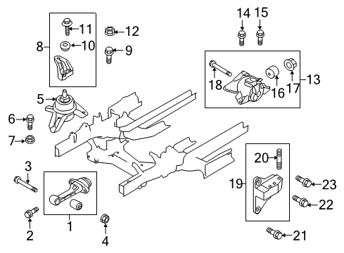 2012 Kia Sportage Engine & Trans Mounting Engine Support Bracket Assembly Diagram for 218202S000