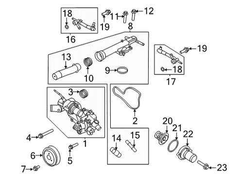 2021 Ford Bronco Water Pump Connector Tube Diagram for FT4Z-8K276-H