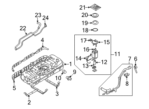 2007 Hyundai Entourage Fuel Injection Air Filter Assembly Diagram for 31453-3E000