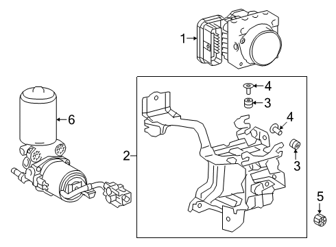 2019 Lexus UX250h Hydraulic System Bracket Assembly, Brake Diagram for 44590-76010