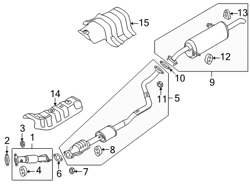 2014 Hyundai Accent Exhaust Components Hanger-Exhaust Pipe Diagram for 286581R000