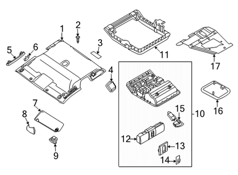 2022 Nissan Frontier Interior Trim - Cab MAP LAMP ASSY Diagram for 26430-9BU4B