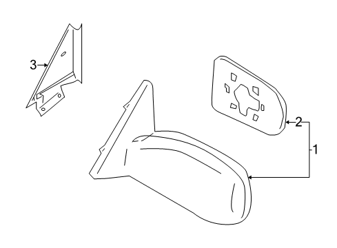 2006 Nissan Sentra Outside Mirrors Mirror Assembly-Door, RH Diagram for 96301-5M100