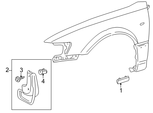 2001 Toyota Camry Exterior Trim - Fender Body Side Molding Diagram for 75624-33083-D1