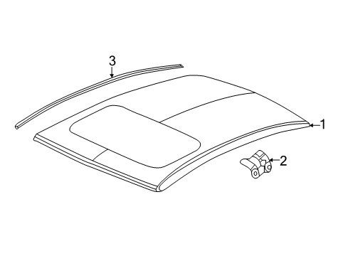 2013 Honda Civic Roof & Components, Exterior Trim Panel, Roof Diagram for 62100-TR3-A01ZZ