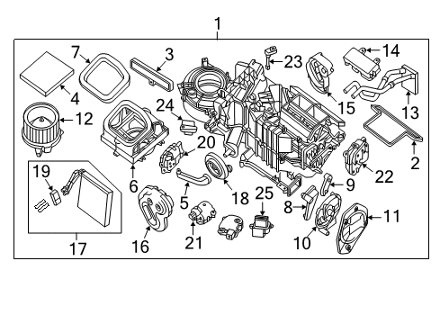 2009 Nissan Xterra Heater Core & Control Valve Duct Assembly-A/C RECIRC Air Diagram for 27131-EA000
