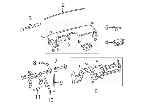 2012 Toyota Corolla Cluster & Switches, Instrument Panel Reinforcement Diagram for 55330-02510