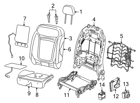 2015 Jeep Renegade Front Seat Components Front Seat Cushion Cover Diagram for 6AF93PS4AA