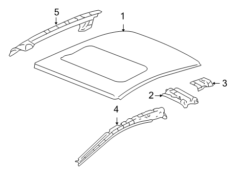 2008 Honda Civic Roof & Components Panel, Roof (Sunroof) Diagram for 62100-SVA-A10ZZ